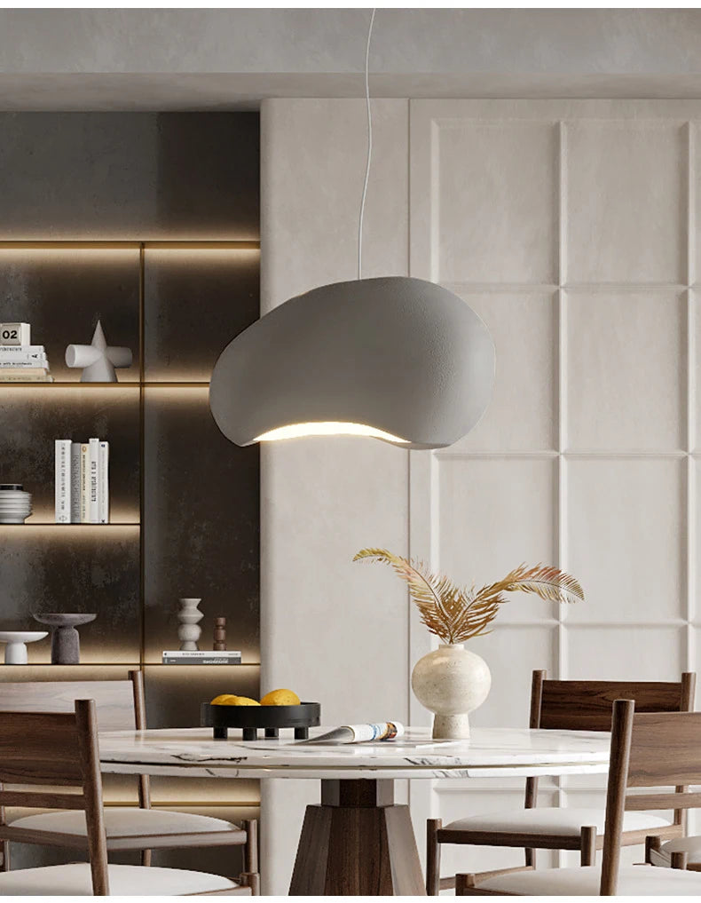 Nordic Wabi Sabi Pendant Lamps Dining Room Lighting Modern Living Room Bedroom LED Ceiling Chandelier Loft Lustre Hanging Lights