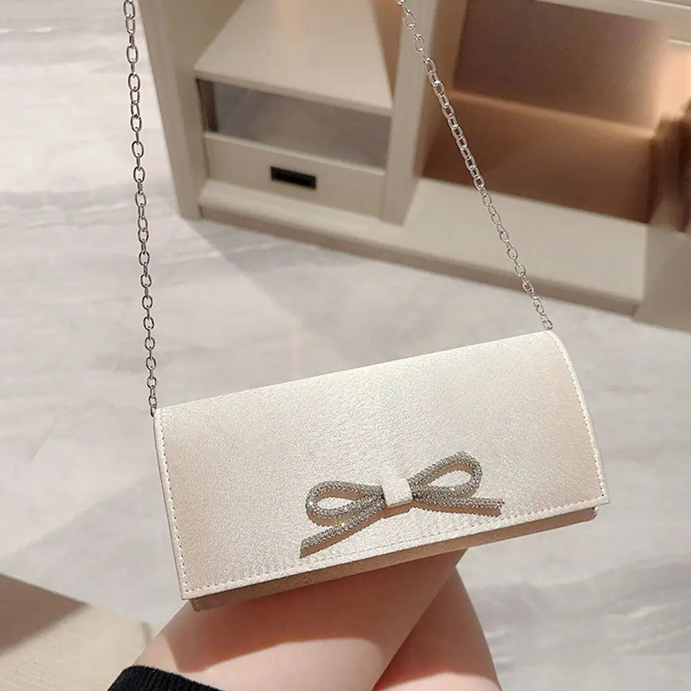 Luxury Sequins Silk Evening Bags Silver Clutch Bag Chain Bags Women Ladies