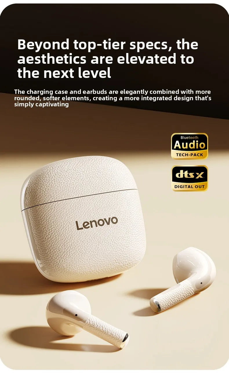 Original New Lenovo TWS Earphones EA166 Bluetooth V5.4 True Wireless Headphones Hi-Fi Sound Waterproof Headset Leather Texture