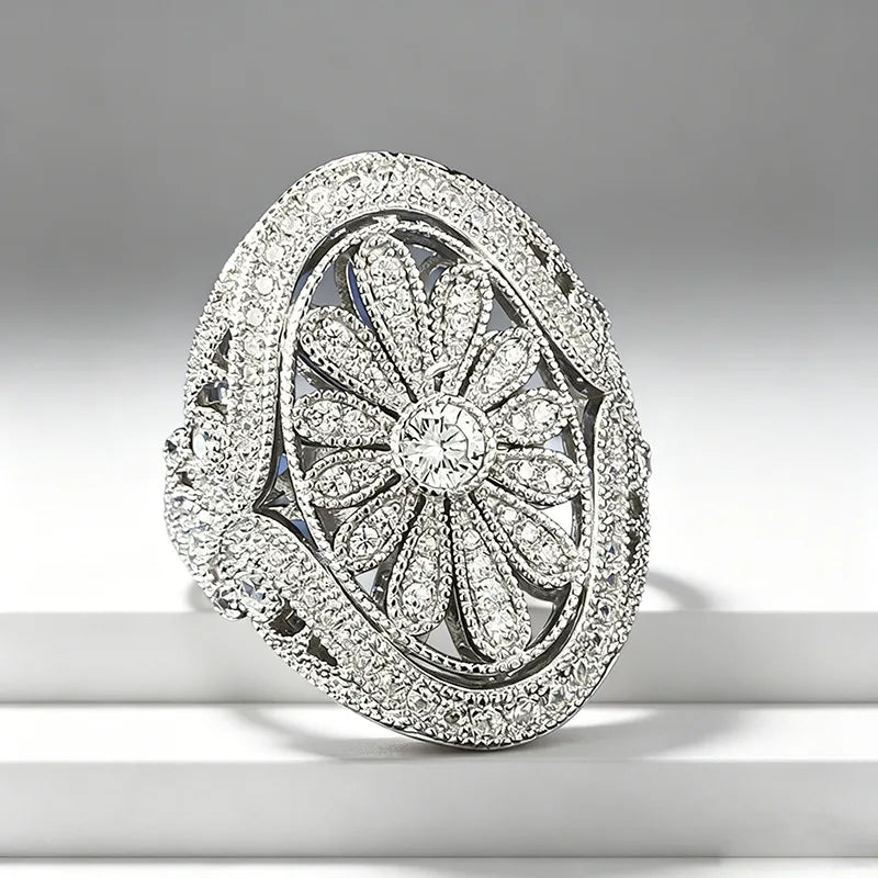 Luxury 18K white Solid Platinum PT950 certifid Full-cut moissanite ring handmade women's ring sets for womendesig