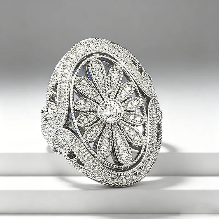 Luxury 18K white Solid Platinum PT950 certifid Full-cut moissanite ring handmade women's ring sets for womendesig