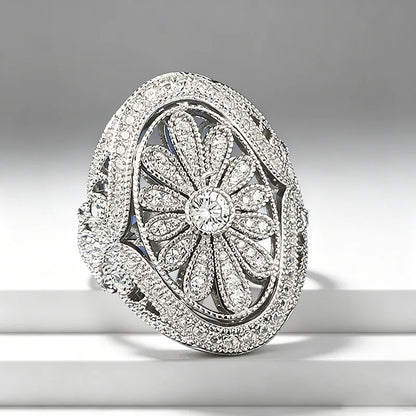 Luxury 18K white Solid Platinum PT950 certifid Full-cut moissanite ring handmade women's ring sets for womendesig