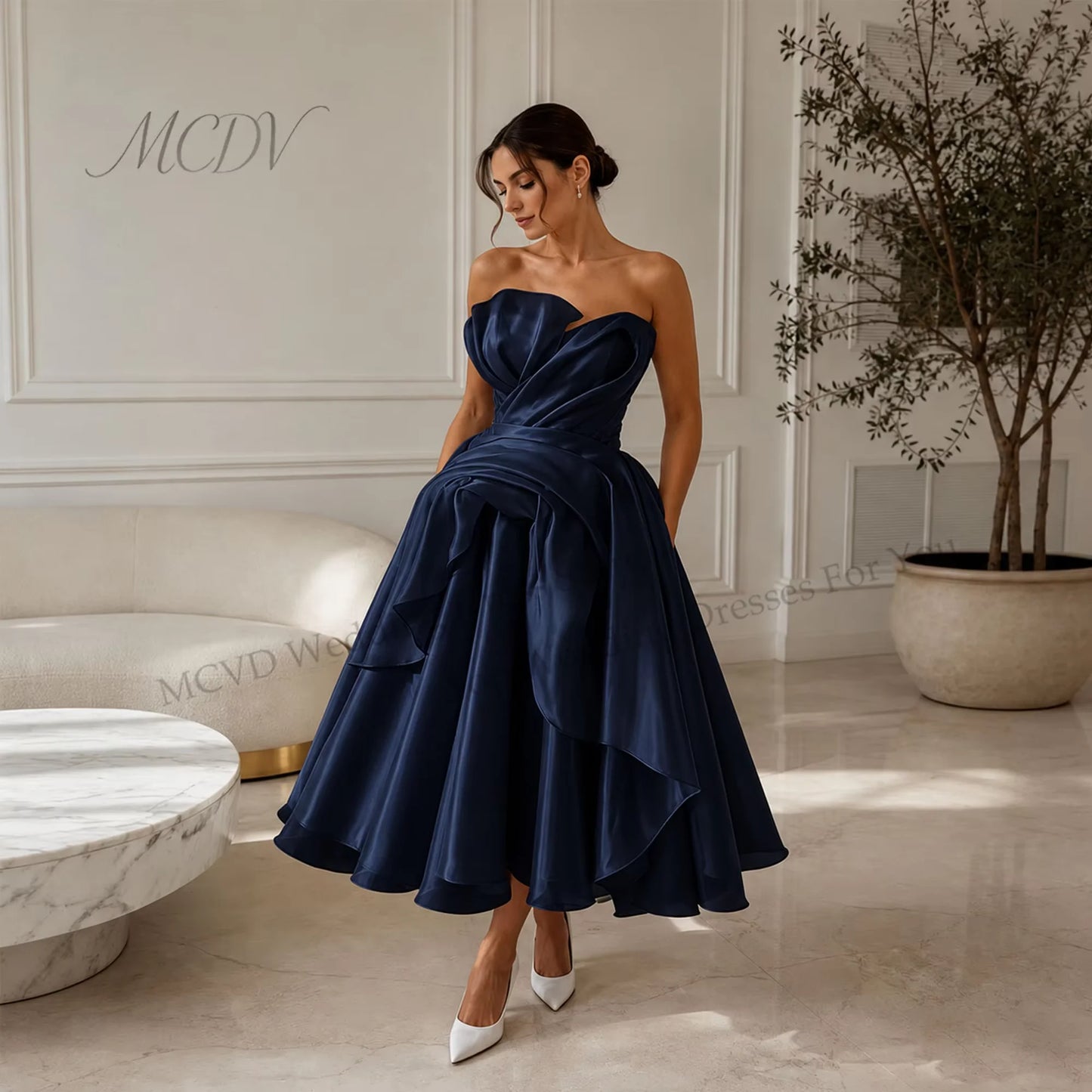 Midi Simple Wedding Dress 2026 Organza A Line Bridal Gown Corset Back Short Reception Dress Civil свадебное платье Customized