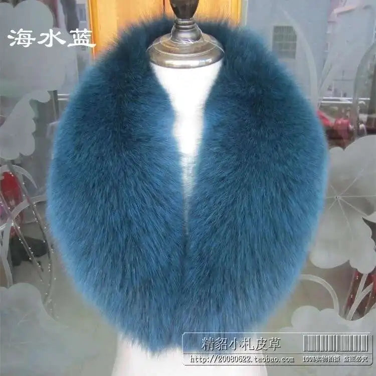Real Fox Fur Collar for Women Coat Jacket Female Wraps Winter Warm Fur Scarf Extra Large Size Neck Warmer Fur Shawls Scarves