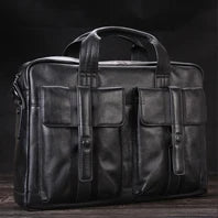 High Quality Genuine Leather Men Briefcase Business bag Crazy Horse Leather Large 17"inch Laptop Bag male Portfolio Office Case