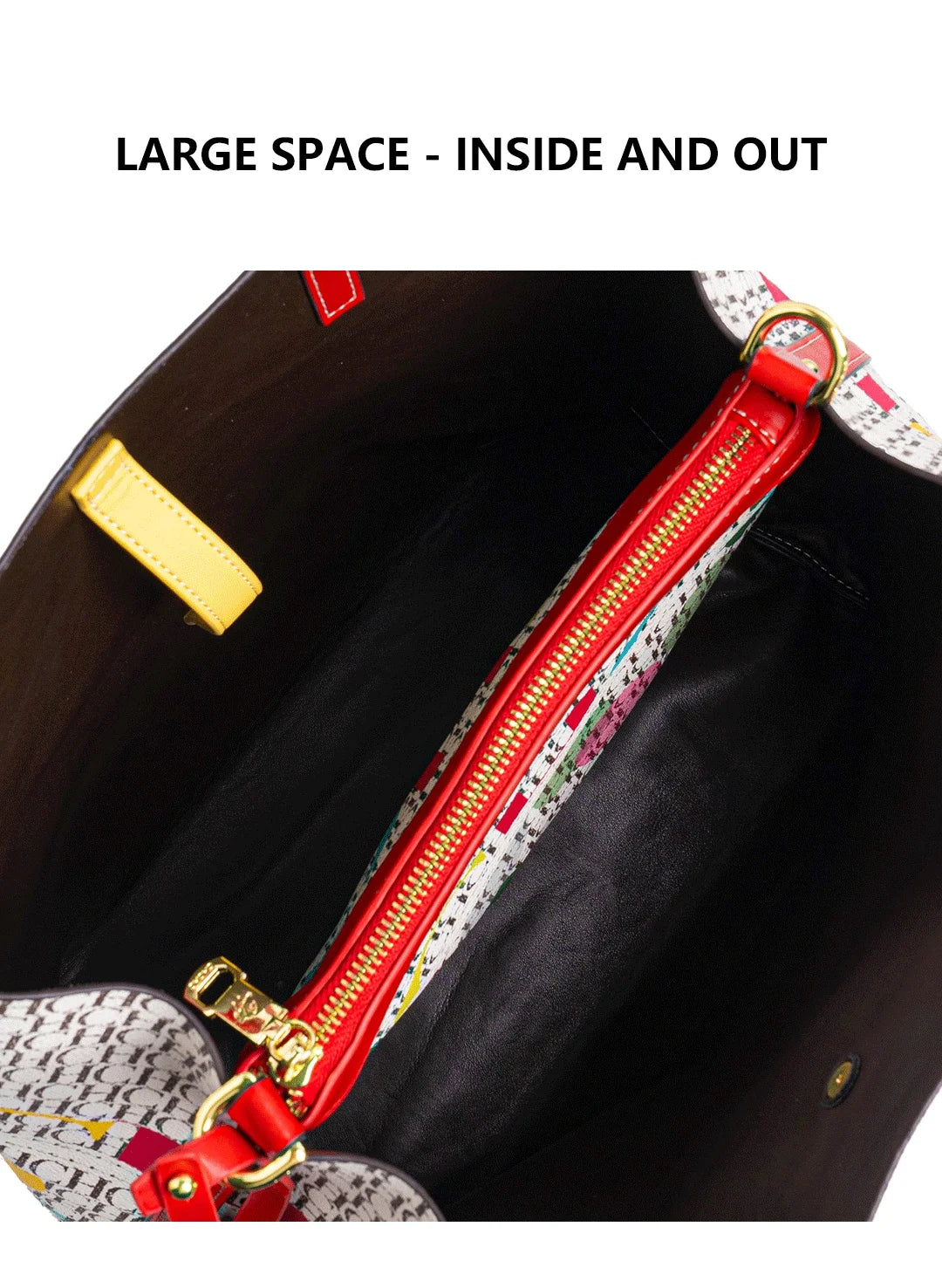 CH Tote Bag for Women Two Tone PU Leather Large Capacity Shoulder Handbag Luxury Ladies Commute Shopping Shopper Bag