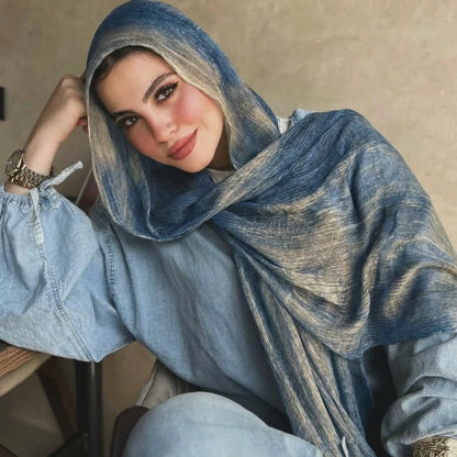 Women Big Size Plain Solid Cotton Rayon Crease Hijab Scarf Lady High Quality Wraps and Shawls Musulman Headband Islamic Turban