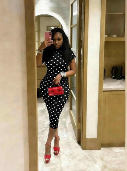 European and American New Style Women's Clothing Spring and Summer Polka Dot Print Elastic Halter Neck Backless Slim Fit Jumpsuit Women's Jumpsuit