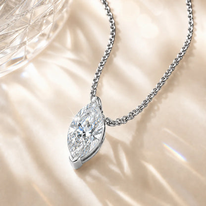 Princess Shape Pendant 18K Gold Plated Luxury S925 Silver Necklace Sparkling D VVS Moissanite Necklavce for Women As Gifts Party