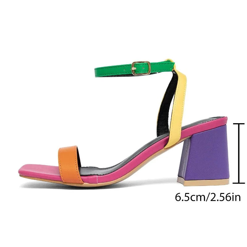 Fashion Luxury Twist Woven Sandals Color Blocking Women's Shoes Thick High Heel Sandals Female Casual Shoes Sandalias De Mujer