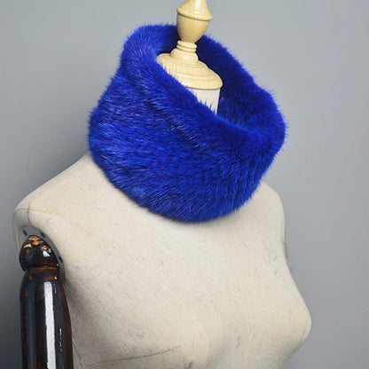 Winter Ring Scarf Women Real Fur Mink Warm Fashion Female Loop Mink Scarves 2026 For Women Knitted Ring Scarfs