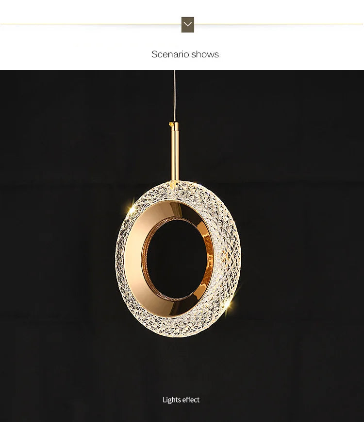 Modern Crystal LED Pendant Lamps Indoor Lighting For Home Decor Led Lights Living Room Bedroom Bedside Hanging Lamp