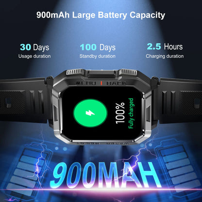 Blackview W60 Waterproof Smart Watch 2.01 inch HD Display 900mAh Large Battery Smartwatch Emergency Lighting Woman Man Watches