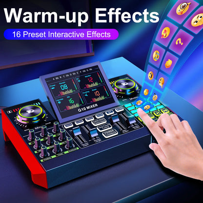 Tenlamp G10 Professional Microphone Bundle with Voice Changer & Reverb Kit for Podcasting, Influencers, Kols, Singing, Gaming, And Djing. This Controller Equipment Is Designed for Studio-Quality Recording And Electronic Music