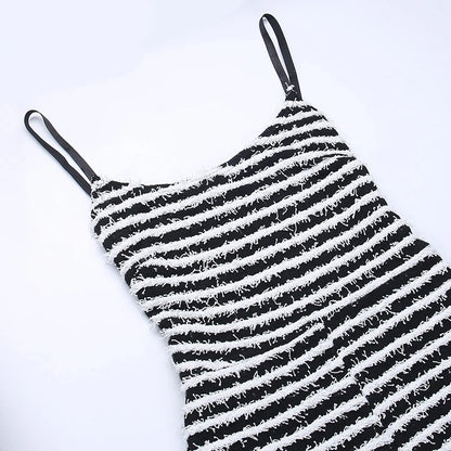 OMSJ New Style Backless Jumpsuits For Women Sexy Camisoles High Waist Hip Lifting Striped One-piece Rompers Flare Pants Clubwear