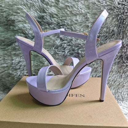 Women Peep Toes Sandals Stiletto Sexy Pumps Luxury Club 14cm Elegant Platform High Heels Nighclub Party Wedding Jazz Dance Shoes