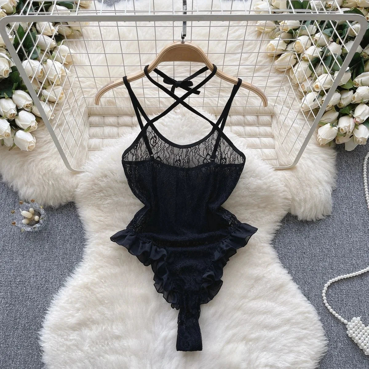 Woman Lace Splice Hollow out Design Women's Bodysuit Base Layer Small Vest High Waist Straight Tube Fashion Sexy Bodysuit New