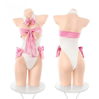 Sexy Lingerie Cat Girl Three-Point Uniform Roleplay Charming Perspective Jumpsuit Passion Set Devil Hollow Out Bodysuit Cosplay