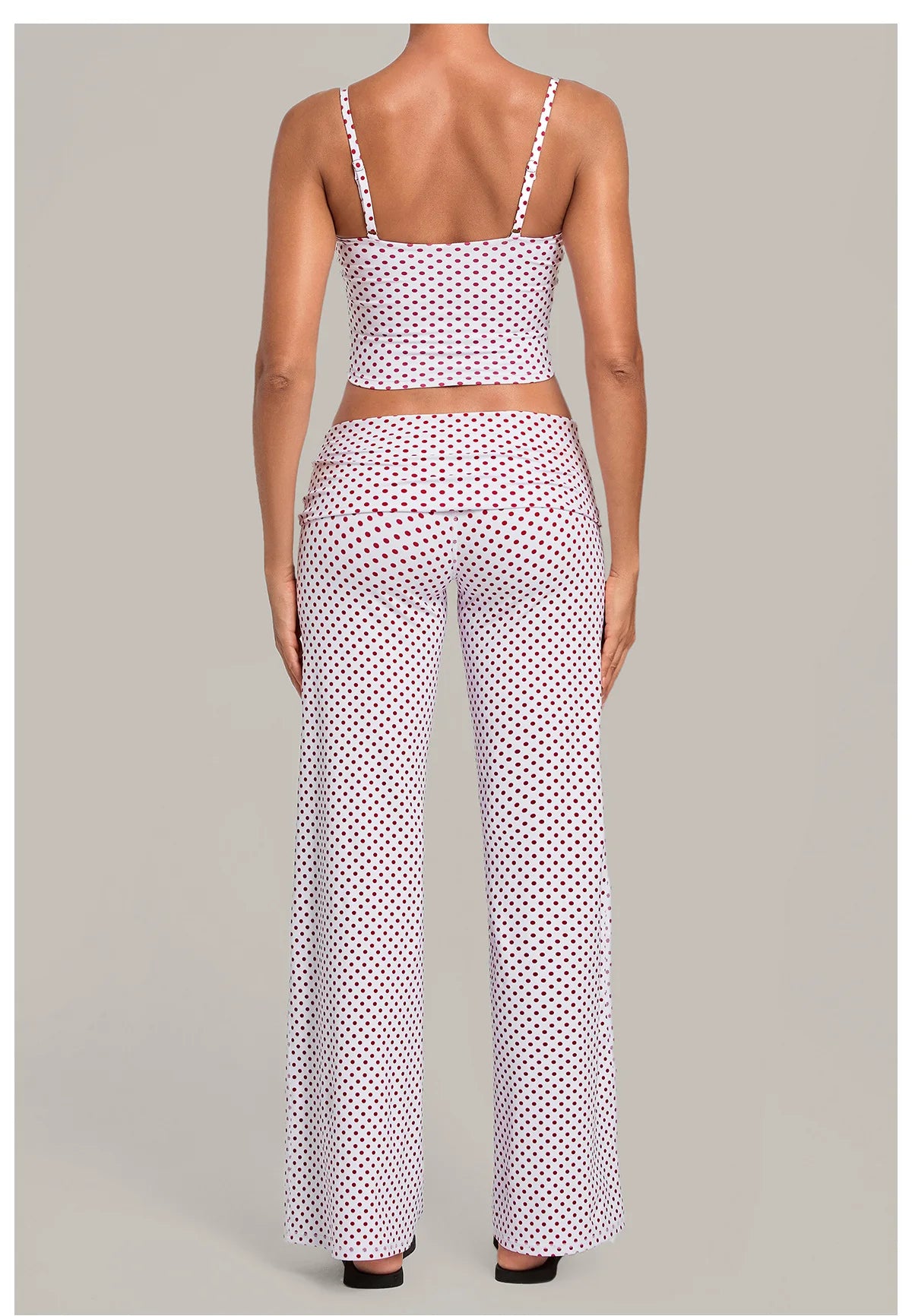 2PCS Stripes And Polka Dots Yoga Suit Women Tracksuits Sports Outfits Gym Clothes Breathable Sports Bra Fitness Flared Pants Set
