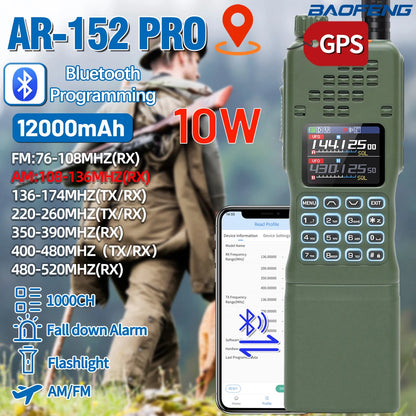 Baofeng AR-152 PRO GPS Ham Radio High Powerful CS Tactical Game Walkie Talkie Long Range Upgraded AR-152 Portable Two Way Radio