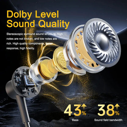 EARDECO Dual Screen Neckband Earphones Bass 5.4 Bluetooth Headphone Sport Wireless Headphones Outdoor Waterproof Dustproof