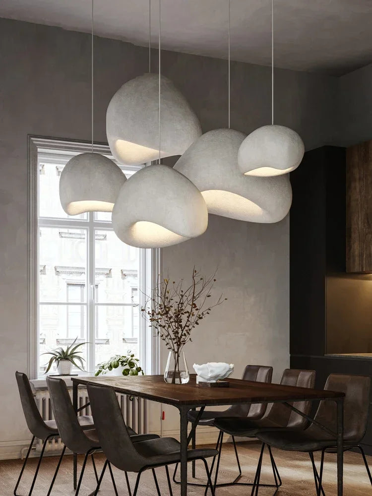 Nordic Minimalist Wabi-Sabi E27 LED Pendant Lights Modern Ceiling Chandelier For Dining Room Bedroom Bar Loft Home Hanging Lamp