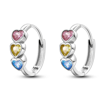 925 Sterling Silver Star Moon Heart Shape Earrings Jewelry Versatile Hoop Earrings For Women Jewelry Fine Birthday Party Gifts