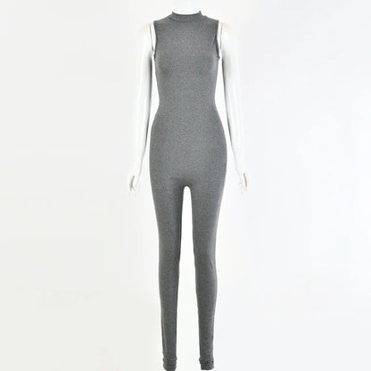 Hot selling 2022 summer new women's sleeveless slim fitting high waisted sports jumpsuit