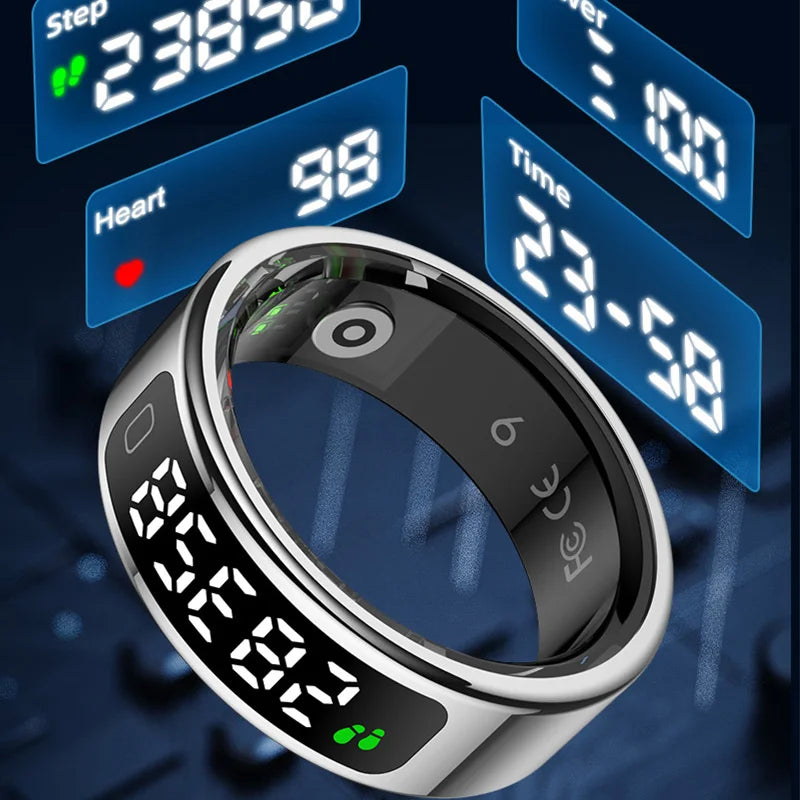 2026 R11C Smart Ring Men Women LED Display Screen Health Ring Heart Rate Sleep Monitor Waterproof Smartring for Android IOS