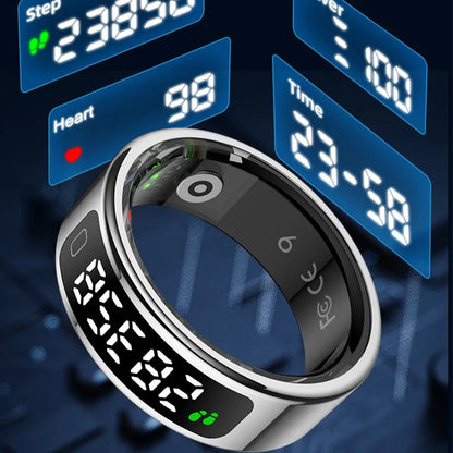 2026 R11C Smart Ring Men Women LED Display Screen Health Ring Heart Rate Sleep Monitor Waterproof Smartring for Android IOS