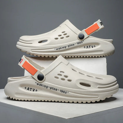 Men's Slippers EVA Hole Men's Sandals Non-Slip Slippers Thick Soft Platform Casual Slides Fashion Mules Shoes Outdoor Big Size