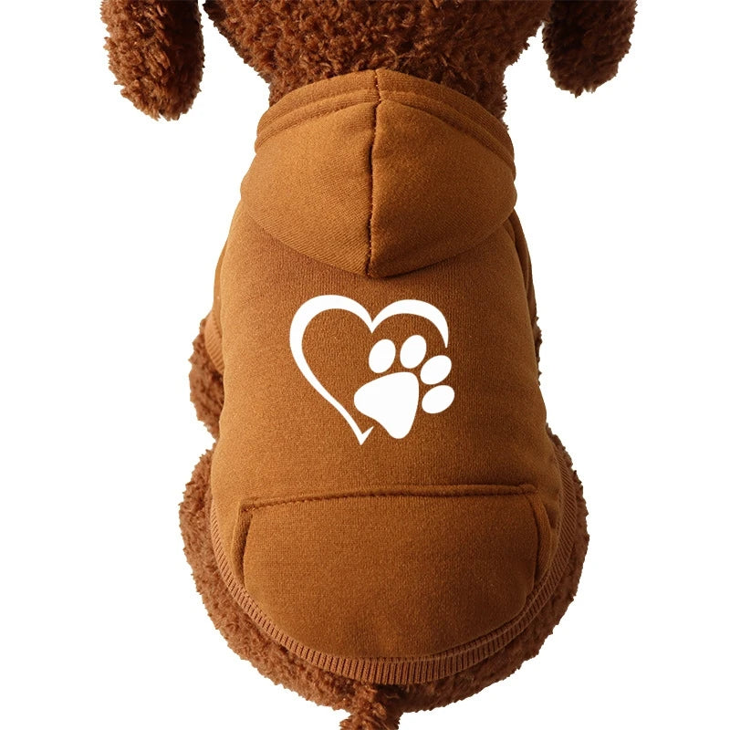 Autumn and Winter Pet Clothes Warm Doggy Clothing Puppy Sweatshirt Sport Pocket Hoodies for Small Dogs Cats Soft Fleece Sweater