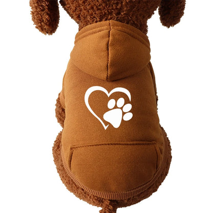 Autumn and Winter Pet Clothes Warm Doggy Clothing Puppy Sweatshirt Sport Pocket Hoodies for Small Dogs Cats Soft Fleece Sweater