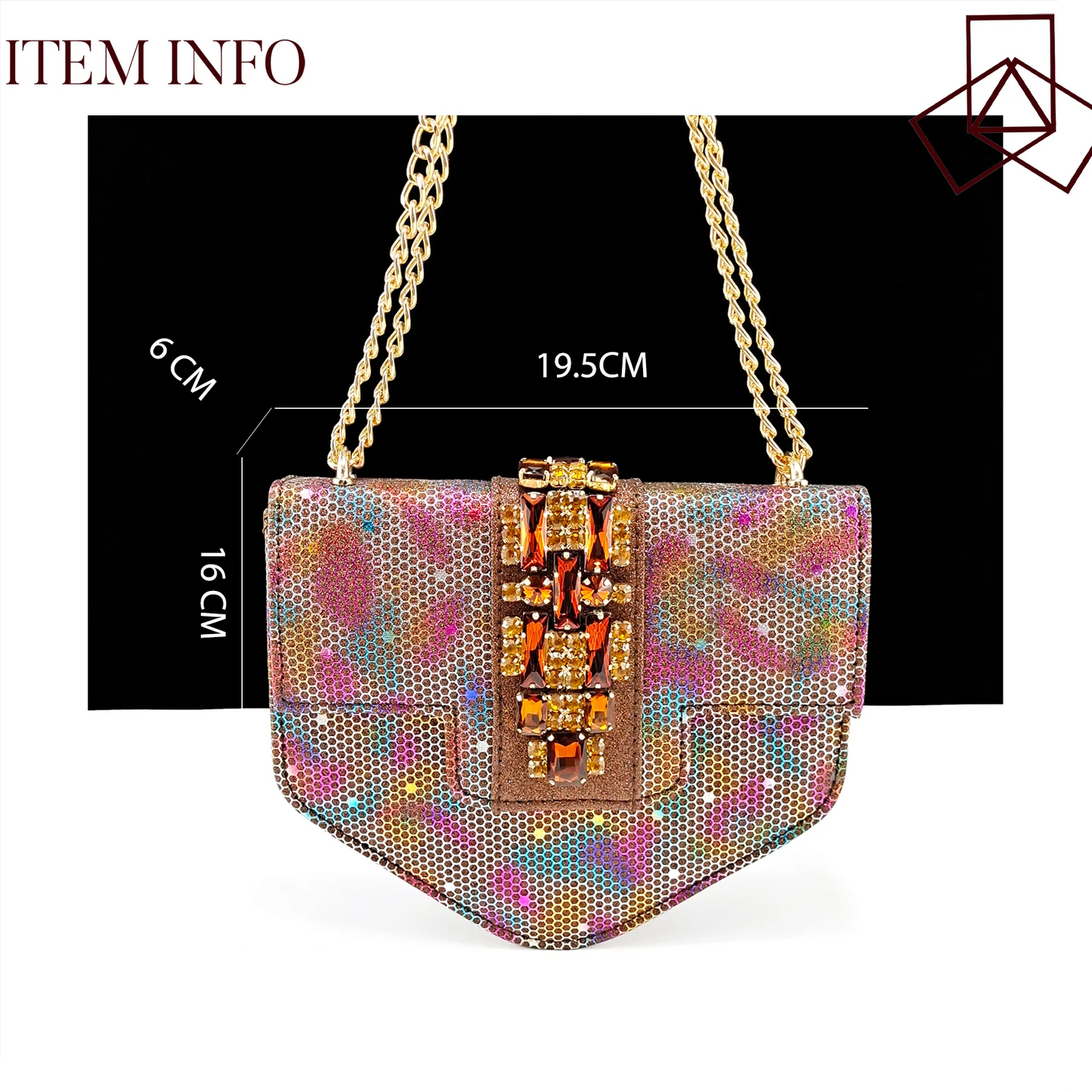 New Arrival Mature Style Colorful Rhinestone Metal Design Strange High Heel Style Peep Toe Shoes and Bag Set for Party Wedding