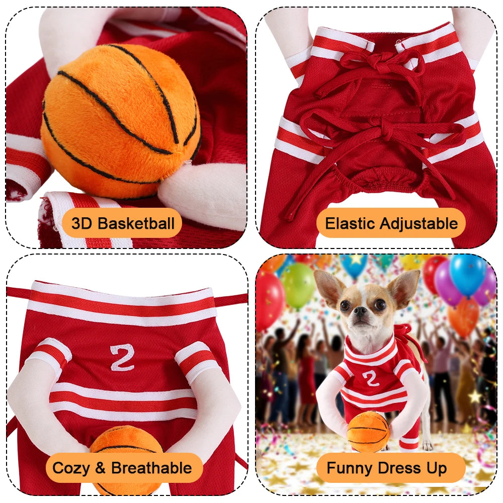 Halloween Dog Basketball Costume Funny Breathable Puppy Sport Outfits Cosplay Clothes For Small Medium Dogs Cats French Bulldog