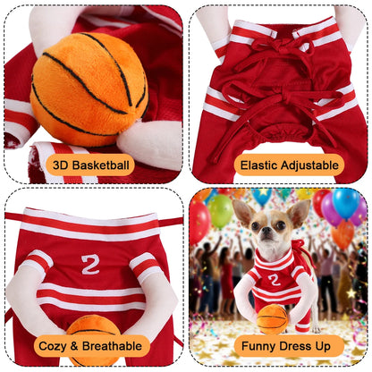 Halloween Dog Basketball Costume Funny Breathable Puppy Sport Outfits Cosplay Clothes For Small Medium Dogs Cats French Bulldog