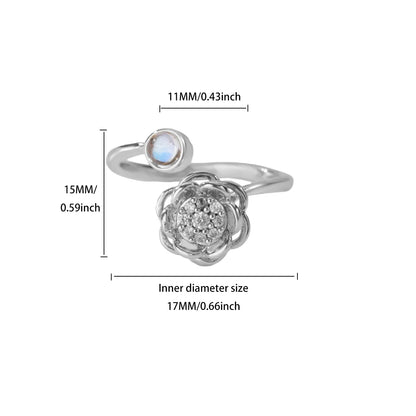 Anti Stress Anxiety Fidget Rings for Women Stainless Steel Sunflower Sun Star Spinner Ring Christmas Jewelry Gifts Dropshipping