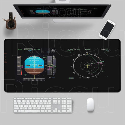 HD Airplane Speedometer Mouse Pads Plane Instrument Panel XXL Mousepad Non-slip Rubber Desk Mat Pc Gamer Deskmat Cockpit Playmat