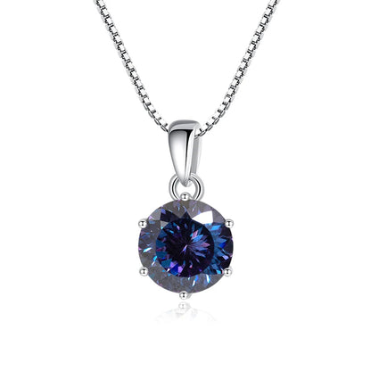 Butterflykiss 1CT 100 Faced Cut Moissanite Solitaire Drop Necklaces Gold Plated Pendant Real S925 Silver Chain Jewelry For Women