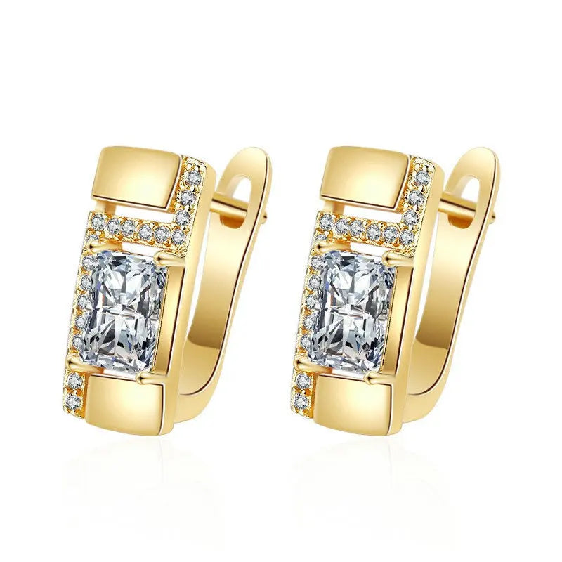 925 Silver Needle Princess Crystal Square Zircon Drop Earrings for Women Trendy Simplicity Jewelry Girl Sweet Gifts New