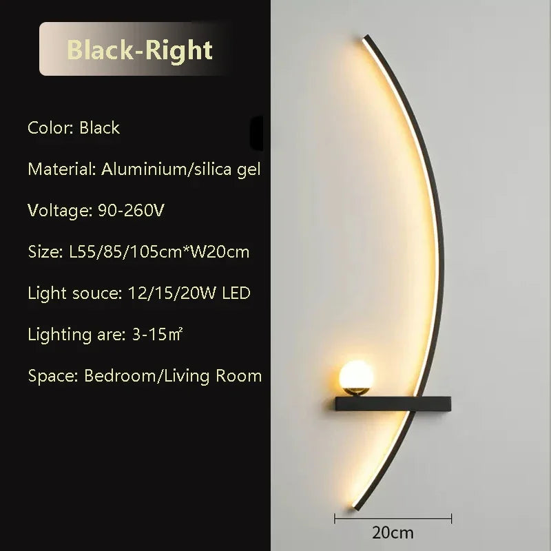 LED Wall Lamp 55/105CM Smart Remote Control Left Right Lighting Wall Sconces Bedroom Bedside Living Room Home Led Lights Lustre