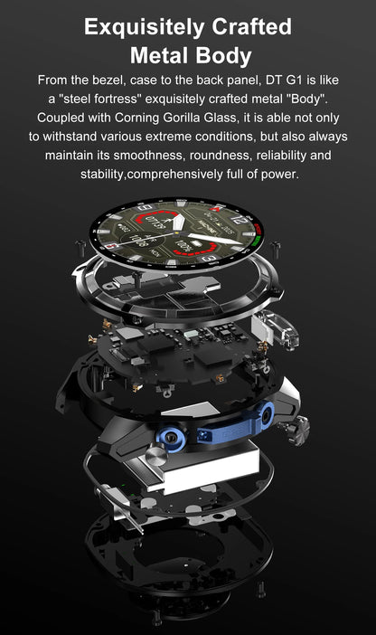 2025 New Tactical Smartwatch Built-in GPS Offline Map 4GB Memory 5ATM IP69K Swimming Waterproof Men Militray Smart Bracele
