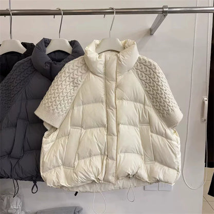 Women's Vest Autumn Winter Sleeveless Down Jacket Loose Casual Stand Collar Pocket Puffer Waistcoat Coat Female Trendy Outerwear