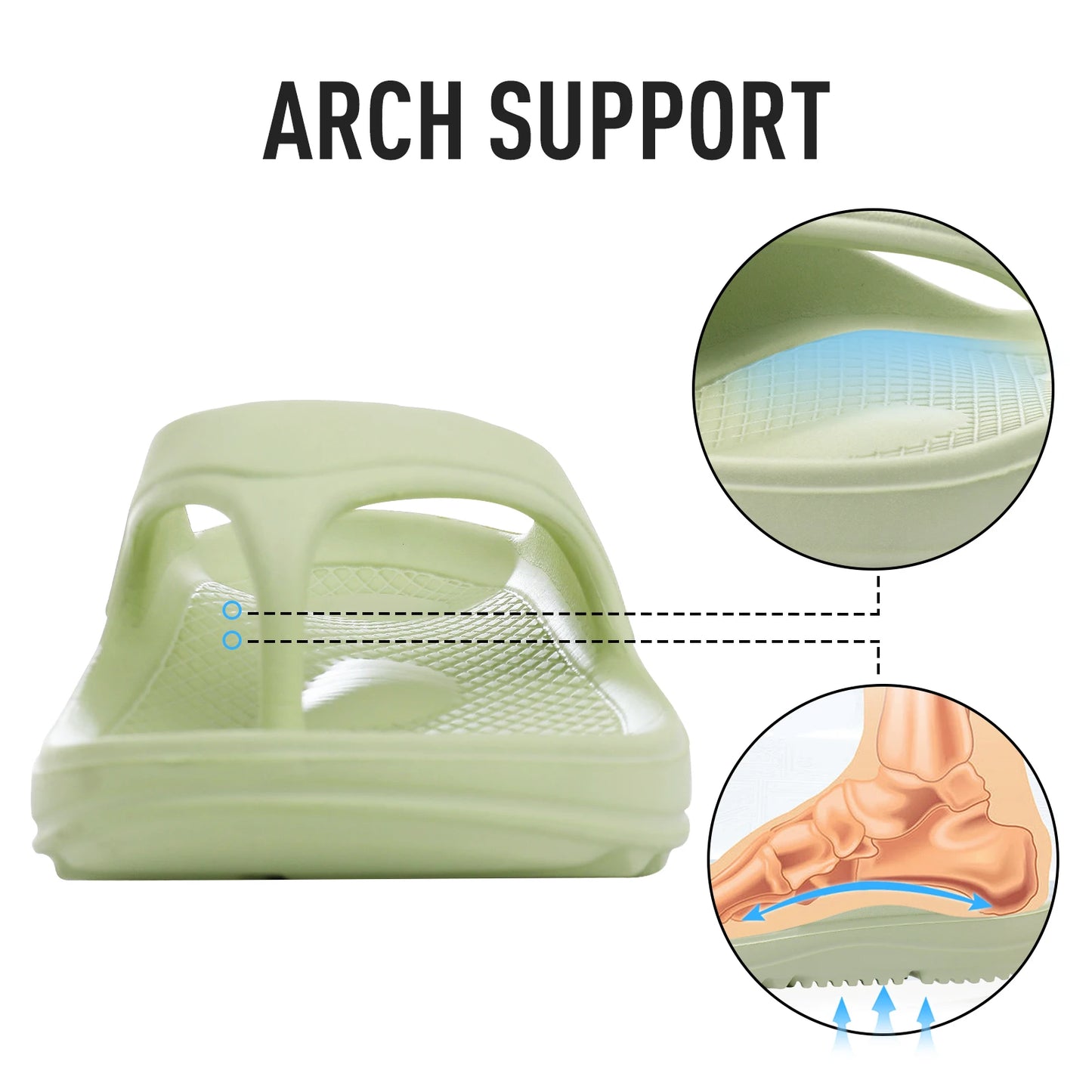 Shevalues Men's Orthopedic Sandals Fashion Couples Beach Flip Flop Summer Outdoor Soft Sandals With Arch Support Bathroom Slides