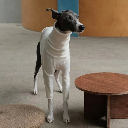 Spring Clothing for Italy Greyhound  Autumn Soft High-Neck Cotton Grey T-shirt for Whippet Winter Long Sleeved Pajamas for Dogs