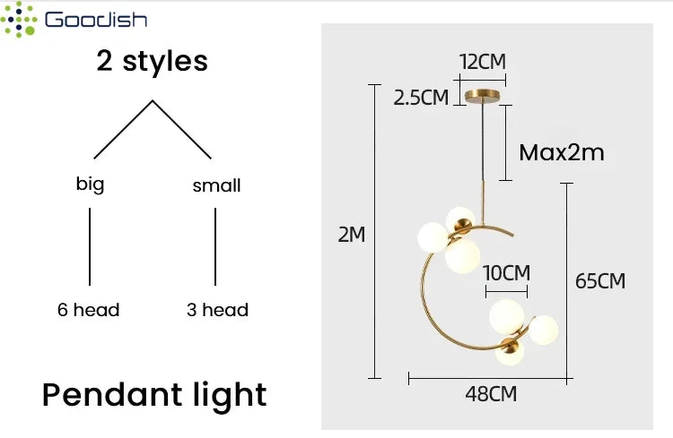 Medieval Bauhaus Gold Glass Ball Bubble Hanging LED Pendant Lights Creative Forged Lamps for Bedroom Home Decoration Chandelier
