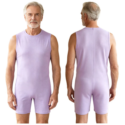 Men Women Special Needs Adaptive Clothing Elderly Alzheimer ASD Anti-Strip Jumpsuit Back Zipper Bodysuit Daily Wear Homewear