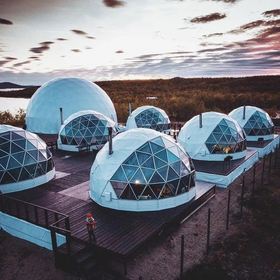 Custom 2026 Luxury Waterproof Glamping Igloo Glass Geodesic Dome Tent For Resort