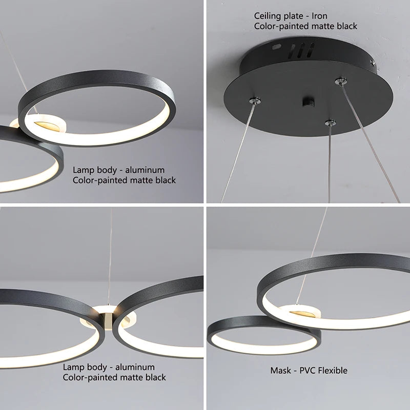 living room chandelier,Dimmable ceiling pendant chandelier,Led pendant lights for dining room kitchen Gold/chrome/black lustrs