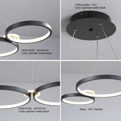 living room chandelier,Dimmable ceiling pendant chandelier,Led pendant lights for dining room kitchen Gold/chrome/black lustrs